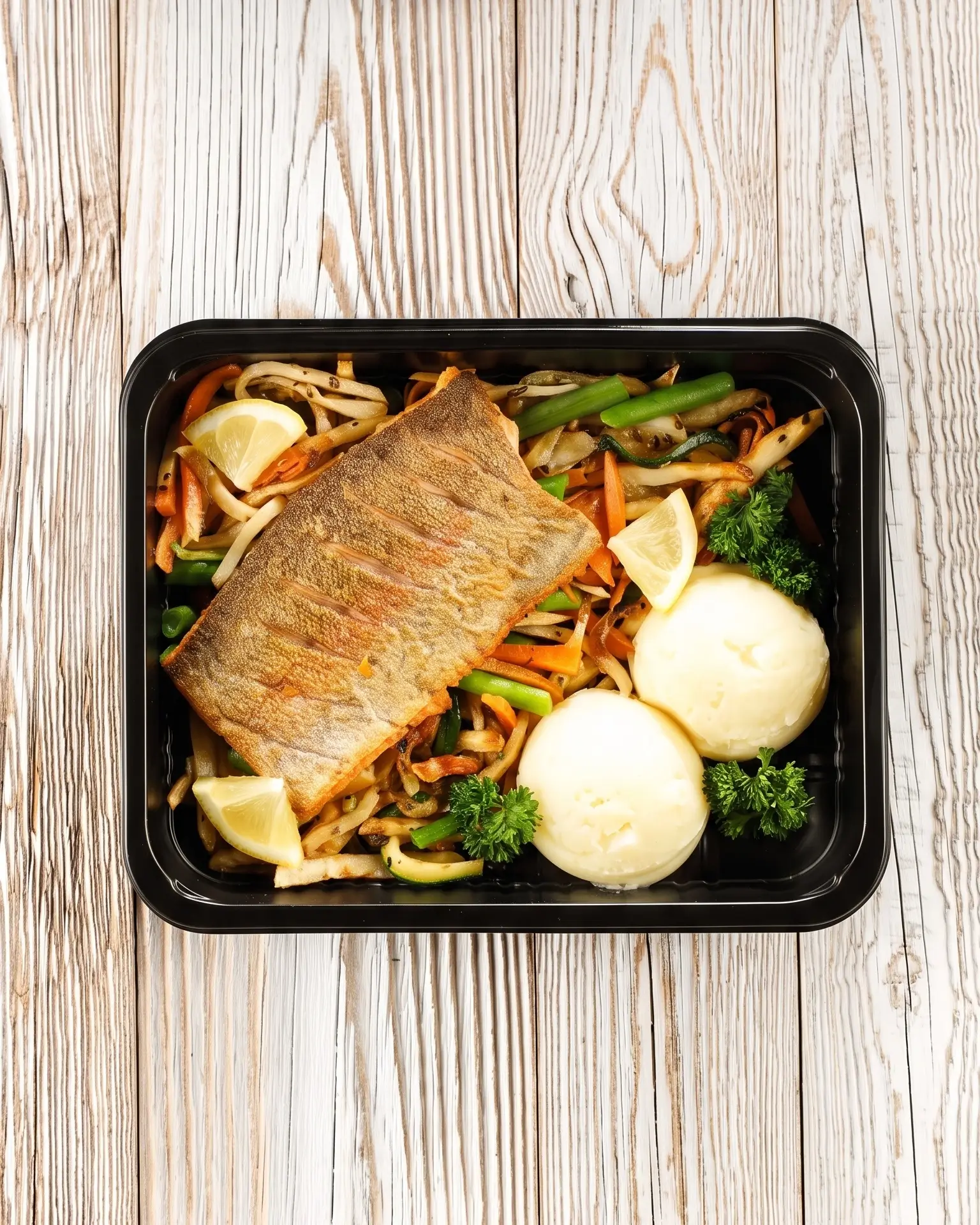 Pstrag z ziemniakami i grillowanymi warzywami dieta dla seniora.webp