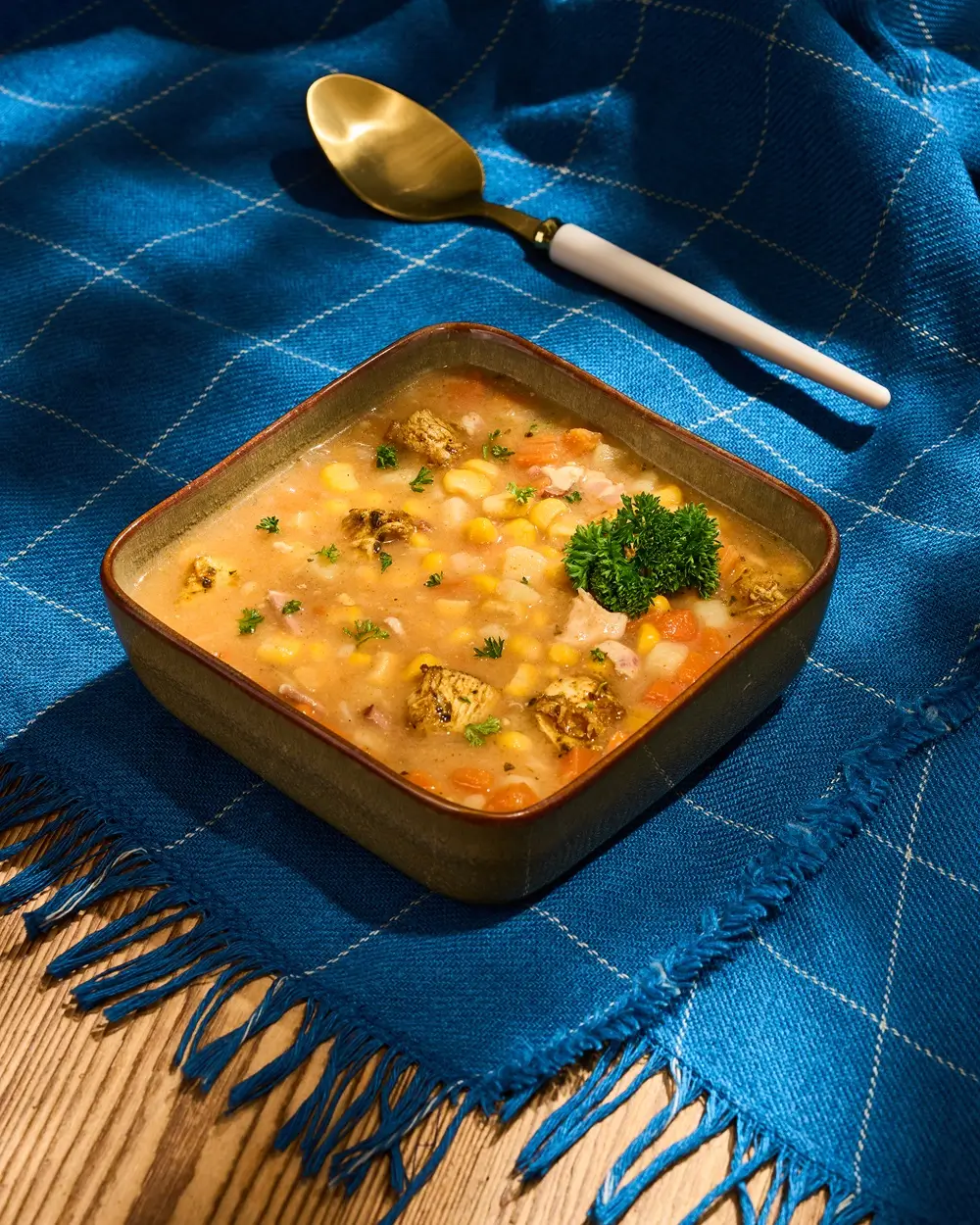 Zupa chowder z kurczaka z kukurydzą niskie ig